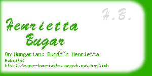 henrietta bugar business card